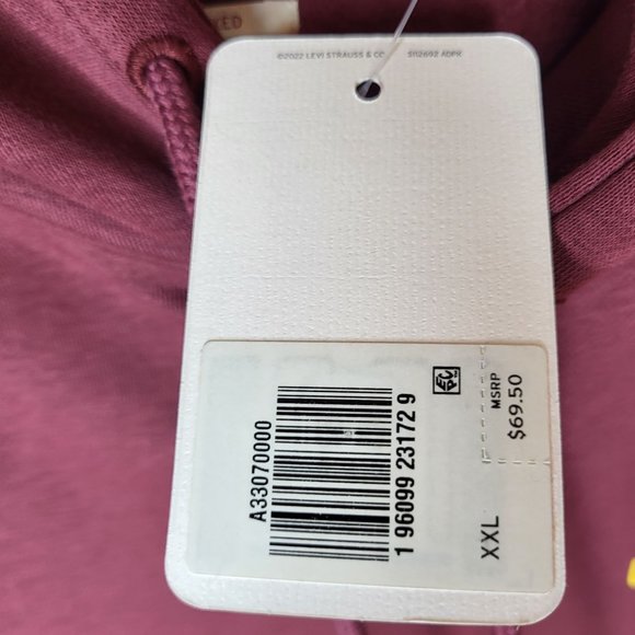 NWT Levi's Men's Hoodie - Gold & Maroon -Relaxed‎ Fit - XXL Long Sleeve Pullover - Picture 5 of 16